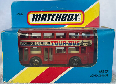 Vintage Matchbox (1-75) MB 17 London Bus ''Around London Tour'' Box 1981