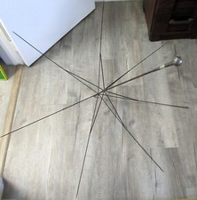 Antique Parasol Umbrella Frame Sterling Silver Mother of Pearl Repousse Handle