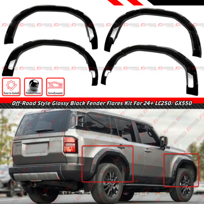 For 24-25 Land Cruiser LC250 GX 550 Off-Road Style Gloss Black Fender Flares Kit