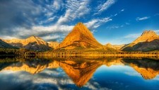 Landscape mountains reflection glacier national park Custom Gaming Mat Desk