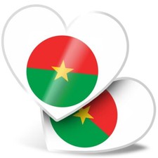 2 x Heart Stickers 15 cm - Awesome Burkina West Africa #9141
