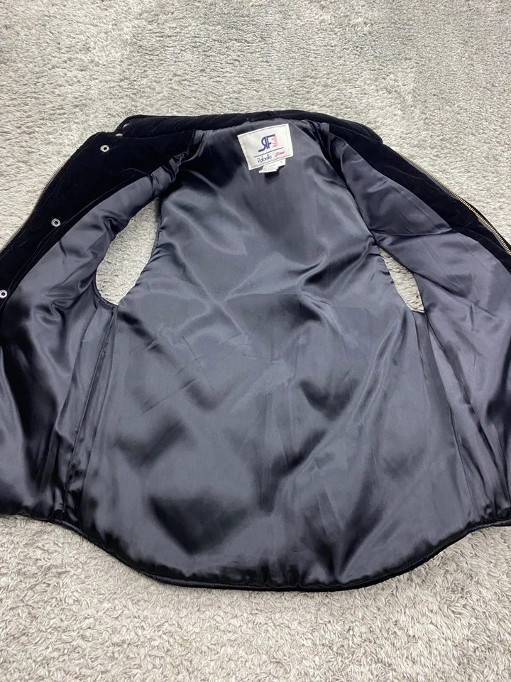 Rafaella Jacket Women Small Black Velvet Velour Quilted Puffer Vest Whimsigoth - Image 3 of 4