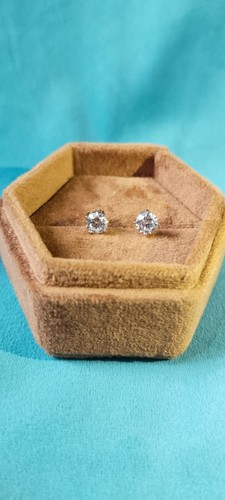GIA 1.58 Ct Round Cut Natural Diamond Stud Earrings 14K White Gold screw back - 第 4/4 張圖片