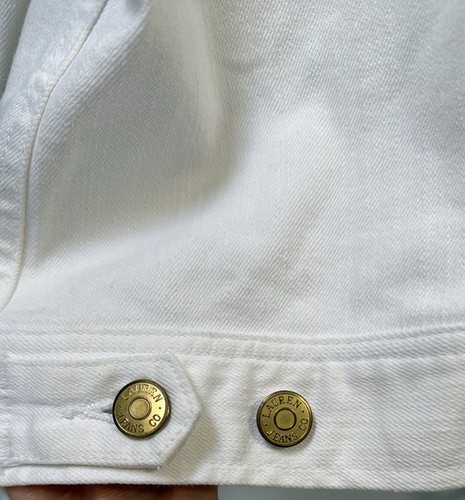 Ralph Lauren White Denim Beaded Jean Jacket Womens XL Southwestern Native - Picture 6 of 12