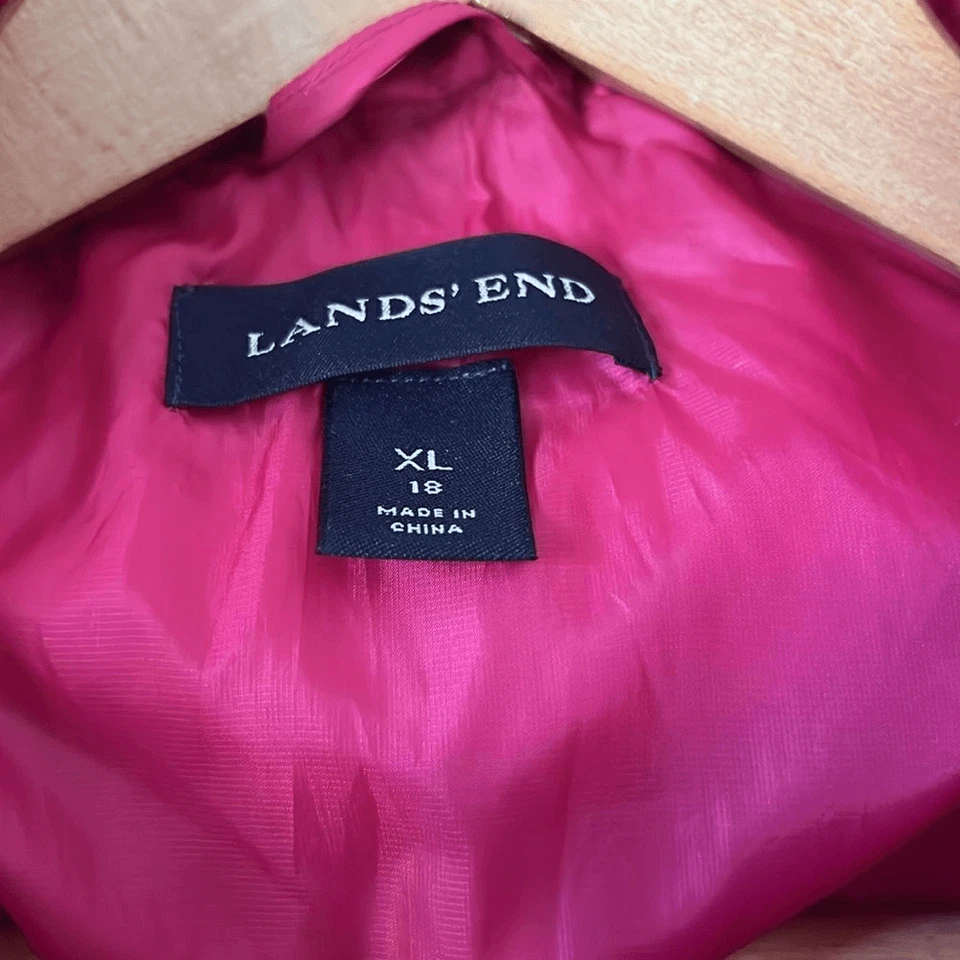 Lands End Diamond Primaloft Quilted Jacket Pink Size XL - Image 4 of 4