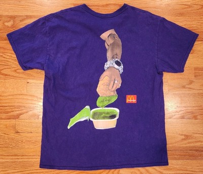 Travis Scott x McDonald's Cactus Sauce Shirt M 2020 Double Sided Used Purple