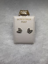 14K Gold Kids' Butterfly Earrings   Screw-Back   Made in Mexico