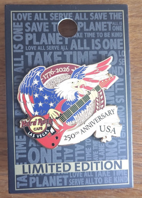 2026 HARD ROCK CAFE WASHINGTON DC USA 250TH ANNIVERSARY WEISSKOPFSEEADLER GITARRE LE PIN