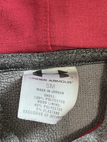 Under Armour Hoodie Womens Size SM Charcoal Gray Pink Logo - Picture 5 of 5