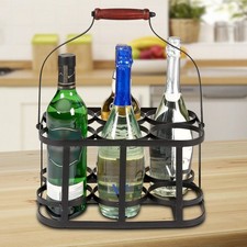 Weinflaschenträger aus Metall, Vintage Stil, dekorativ, Weinkorb für 6 Flaschen, Wein
