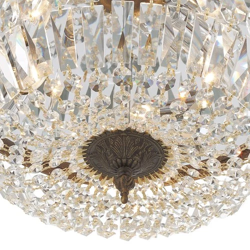 Crystorama Ceiling Mount 16" Wide Bronze Crystal 3-Light Ceiling Light - Picture 6 of 7