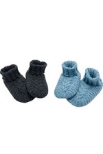 MUK LUKS Women's 2-pack Shea Butter Fold Over Slipper Sock Black/Black