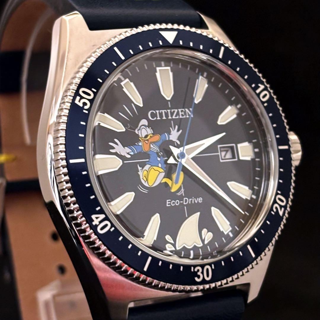 CITIZEN Disney Donald Duck Eco Drive Watch Blue Dial 42mm 100M Unisex image 5