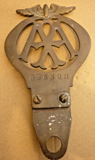 VINTAGE CAR BADGE AUTOMOBILE ASSOCIATION NUMBERED 63630H c1934 - 1926