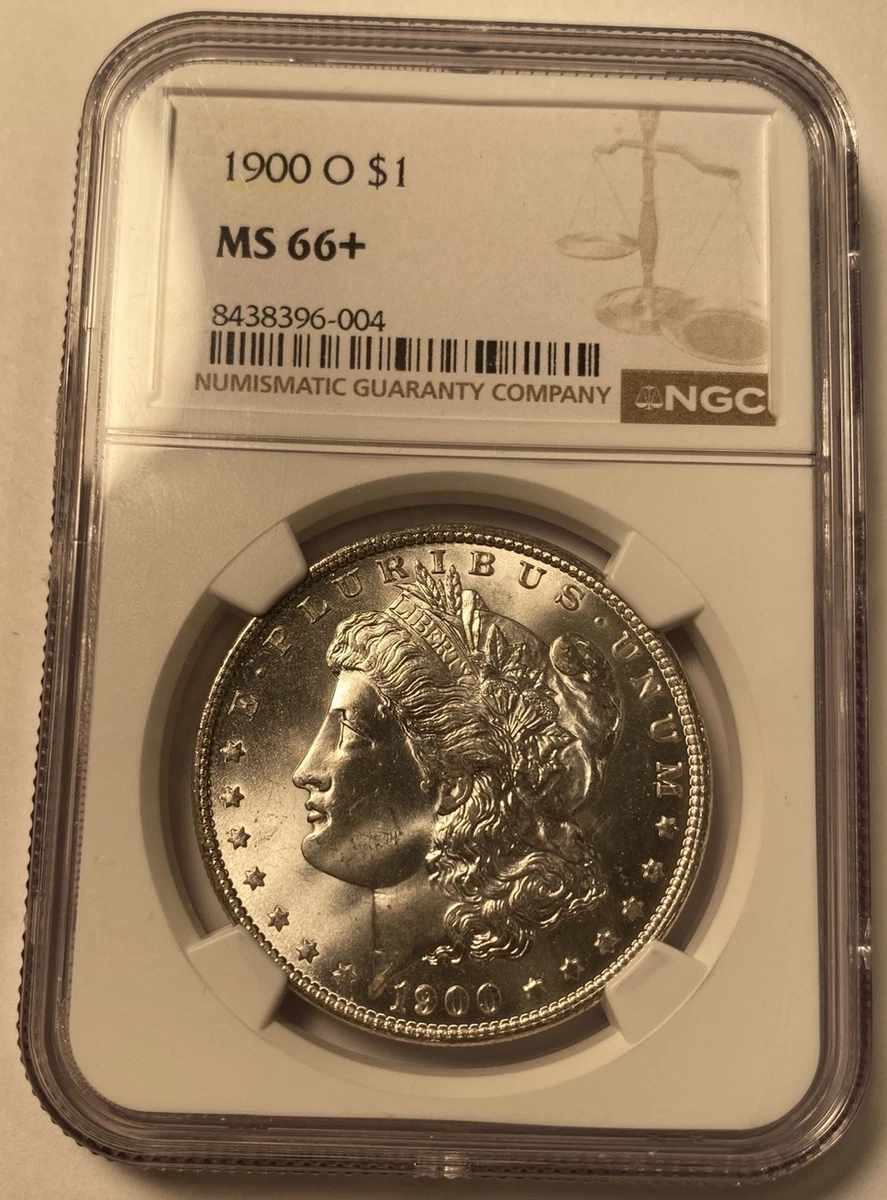Uncirculated MS 66 Graded 1900 Year Morgan US Dollars (1878-1921