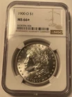 1900-O Morgan Silver Dollar NGC MS66+ $2400 in 67
