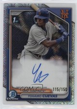 2024 Bowman Chrome Prospect HTA Choice Refractor /150 Yohairo Cuevas Auto 14md