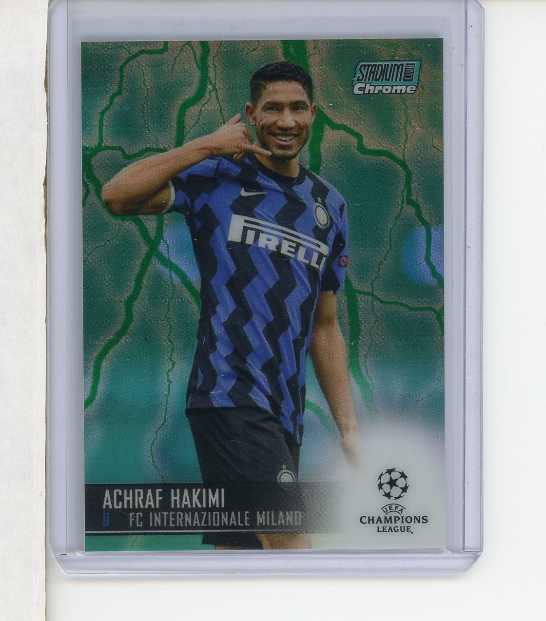2020-21 STADIUM CLUB CHROME UEFA UCL AQUA GREEN ELECTRIC ACHRAF HAKIMI /150