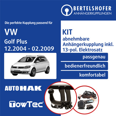 Für VW Golf Plus Typ 5M1/521 12.2004-02.2009 AHK abn +13pol spez. E-Satz NEU TOP