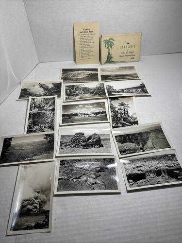 1940’s Black & White Hawaii National Park Snapshots Postcard Photos Lot Of (14)