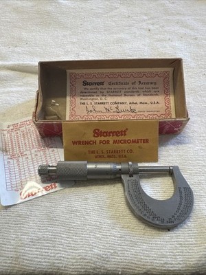 Starrett 230RL 230 Series 0 to 1'' SAE Mechanical Outside Micrometer