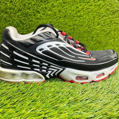 Nike Air Max Plus 3 Mens Size 9 Black White Red Athletic Running Shoes Sneakers