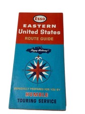 1964 ESSO HUMBLE OIL Road Map EASTERN UNITED STATES Maine Florida Ohio Georgia