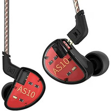 KZ AS10 IEM 5 Driver Wired In-Ear Headphones Earbuds, HiFi Stereo, Black