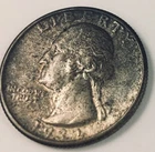 LOT # U14     1932-P   WASHINGTON QUARTER (BU) (TONING)