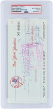 Ron Guidry New York Yankees Autographed Check from July 9, 1976 PSA 84845817