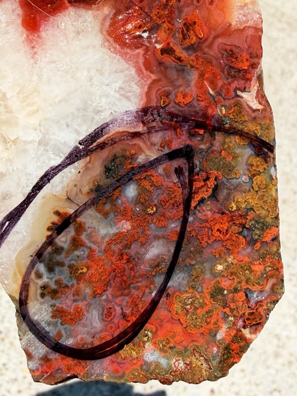 6-Texas Plume Agate And Moss Agate lapidary slabs  Rough 419 Grams