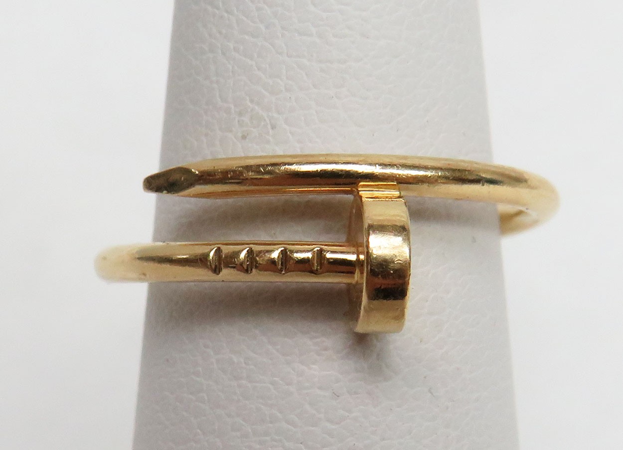  CARTIER 18K GOLD JUSTE UN CLOU SMALL MODEL RING SIZE 55