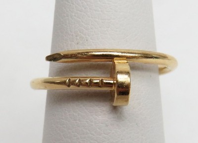  CARTIER 18K GOLD JUSTE UN CLOU SMALL MODEL RING SIZE 55