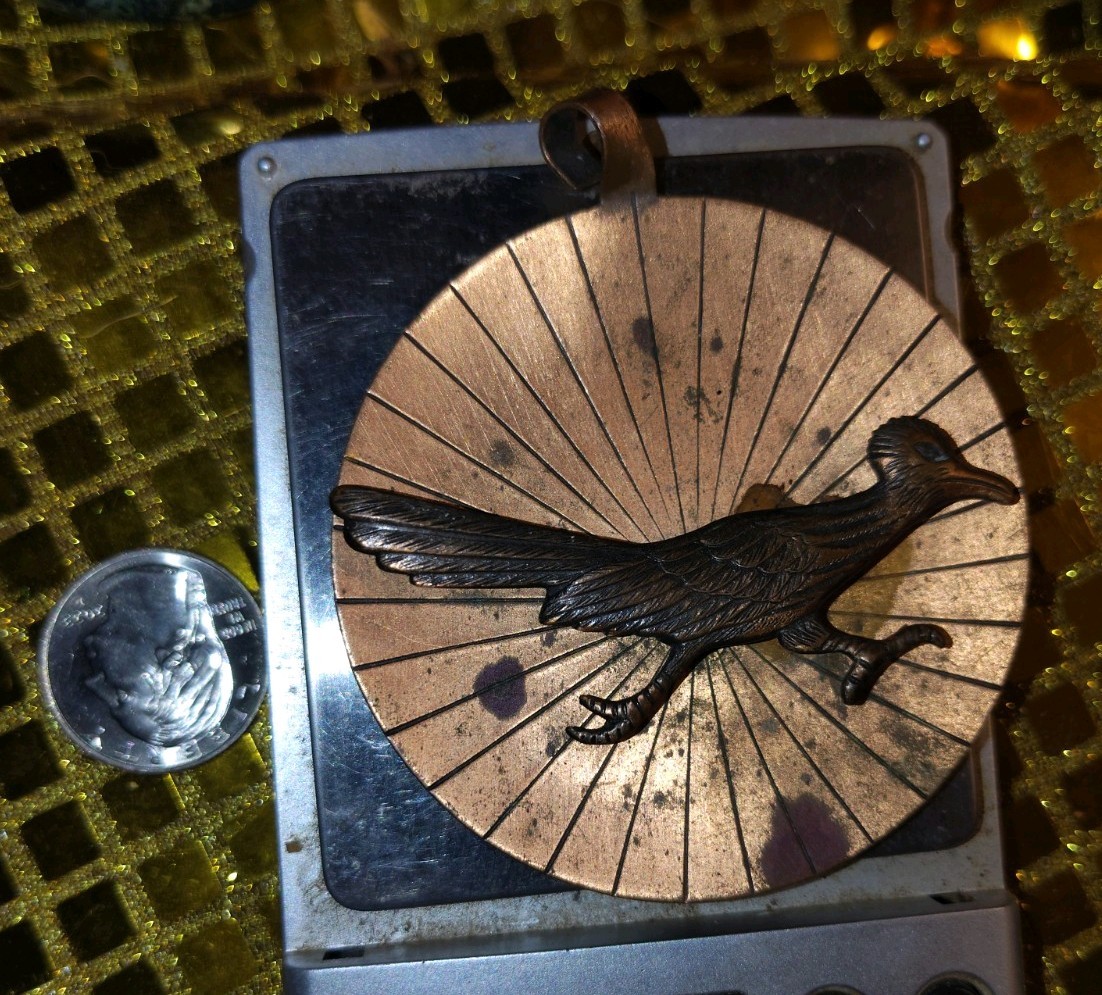 Solid copper Roadrunner Native New Mexico medalli… - image 2