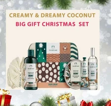 The Body Shop Creamy Coconut BIG Gift Set Womens 5Pc Wash Butter Body Mist Cream