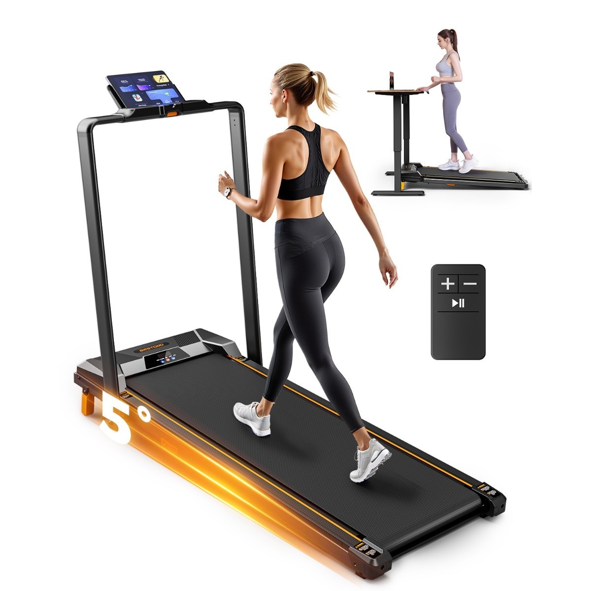 Walking Pad Treadmill,Portable Sports Treadmills with Remote Control & LED