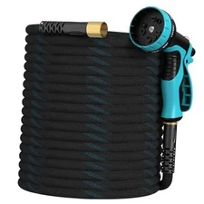 Garden Hose 100ft, Non-Expandable Lightweight & Flexible Water Hose, 100FT Blue