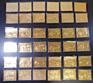 Sambia 1987 36 Goldfolien Briefmarken ex Serie "Autos in 12 versch. Sorten