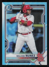 2021 Bowman Chrome Draft Sky Blue Refractors #BDC56 Malcom Nunez