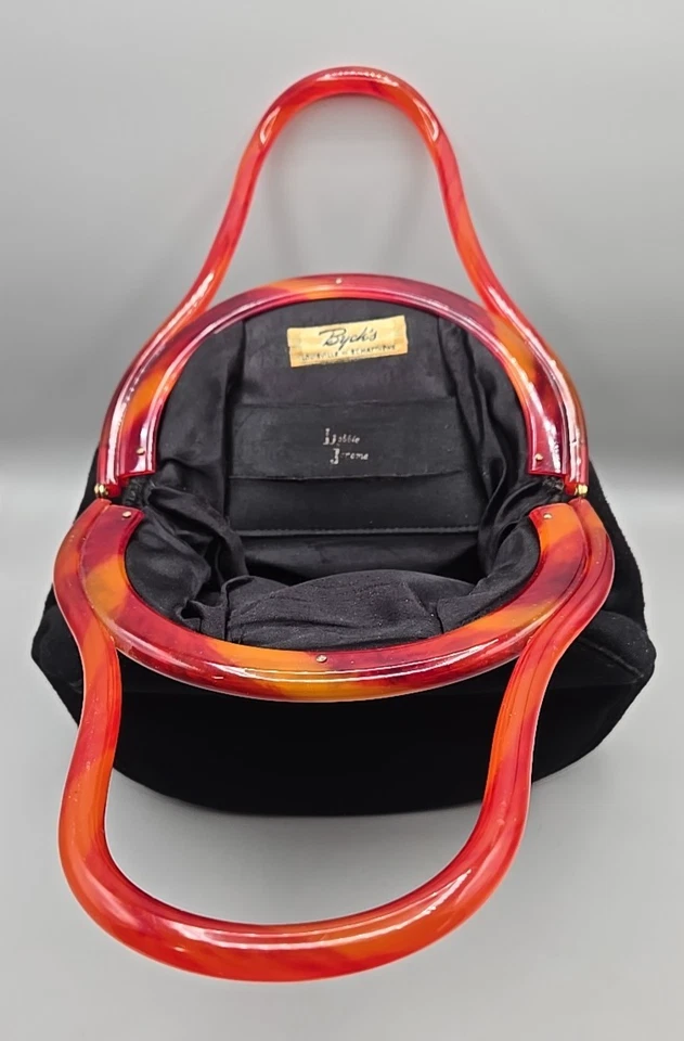 Bolso de Mano Bobbie Jerome Mod Negro De Colección, Asas Acrílicas Tortuga Entrelazadas Foto 4 de 4