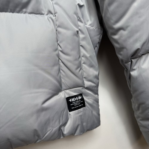 NEW MENS Size Large Nylon QUILTED Puffer Jacket Hudson Jeans Grey - Picture 2 of 7
