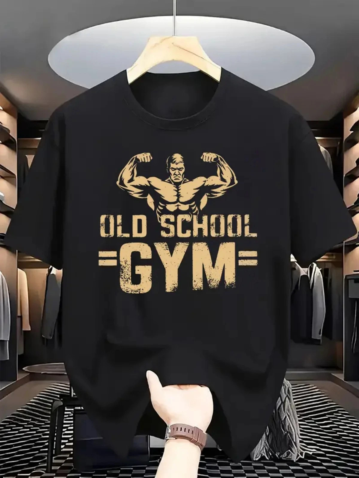 Old School Gym Bodybuilding Fitness Men's Graphic T-Shirt Workout Tee