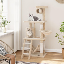 55-Inch Cat Tree Tower with Condo, Plush Perches, and Scratching Posts