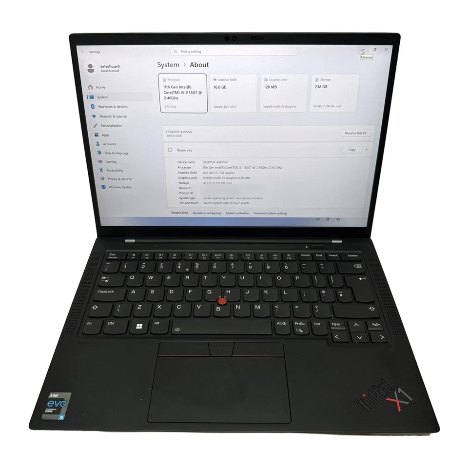 Lenovo ThinkPad X1 Carbon G9 · i5-1135G7 · 16GB · 256GB, photo 2 of 5