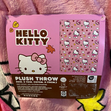 Sanrio Hello Kitty Plush Throw Blanket Football Pink Polyester 50 x 70 in
