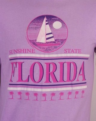 vintage 80s Florida Sunshine State Sunset T-Shirt puffy print single stitch M