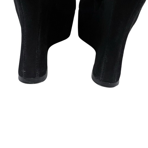 Stuart Weitzman Black Suede Platform Heels Open Toe Women’s Size 6.5 EUC - Picture 10 of 12