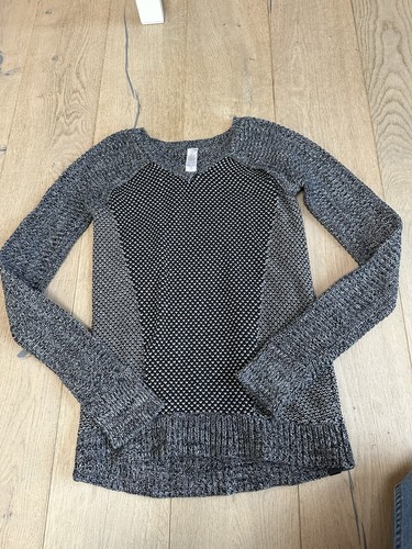 IVIVVA by LULULEMON BUSY TO BE COZY KNITTED PULLOVER GRAY SIZE 14 100% Cotton - Picture 2 of 5