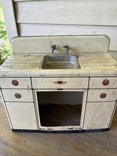 Vintage Marx toys Tin Lithograph Metal Kitchen Sink 1950's