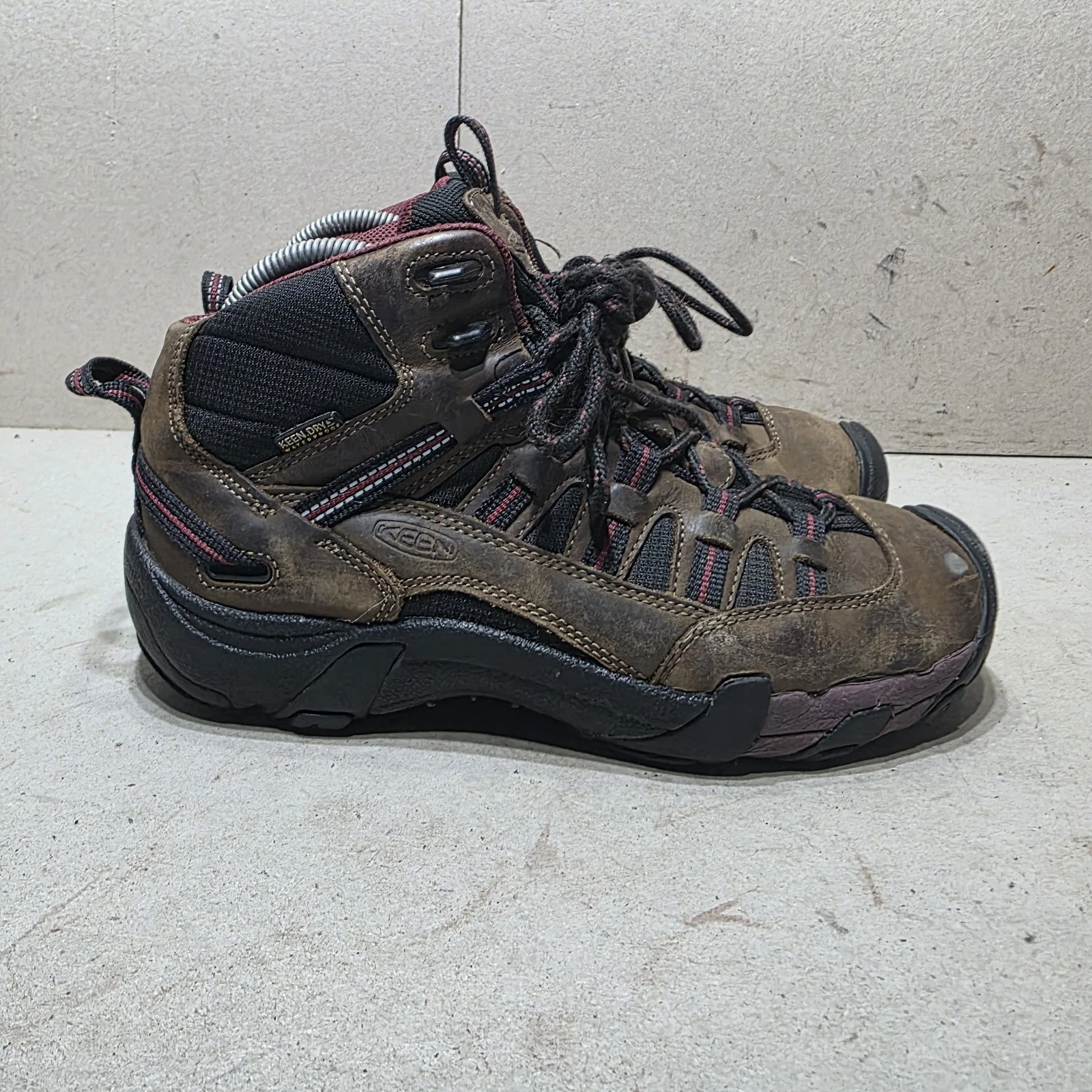Keen Targhee II Mid Waterproof Women leather hiking camping boots brown UK5.5